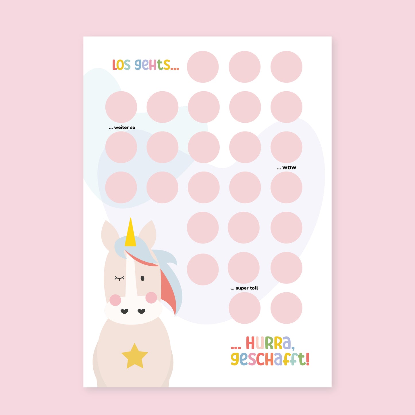 Belohnungschart Einhorn