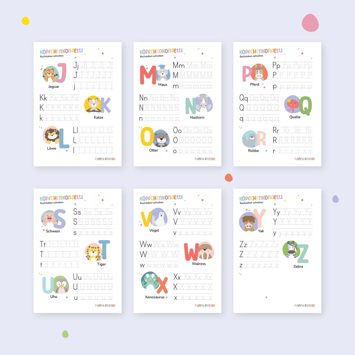 Köpfchenkonfetti – Buchstaben