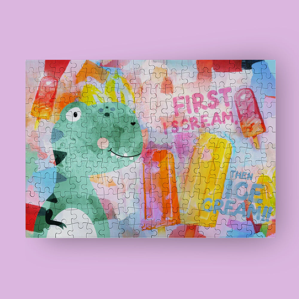 Puzzle Dino "First I scream, then ice cream!"