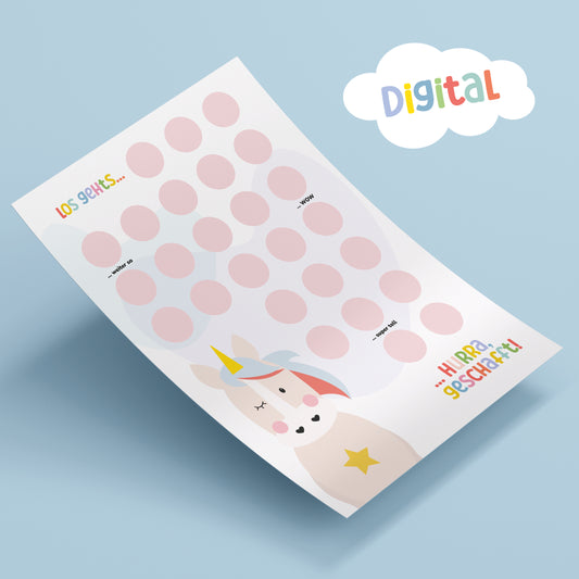 Belohnungschart Einhorn