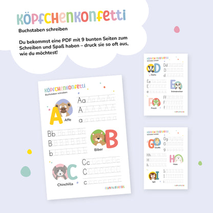 Köpfchenkonfetti – Buchstaben