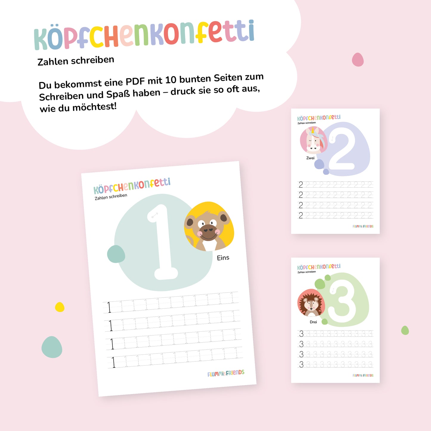 Köpfchenkonfetti – Zahlen